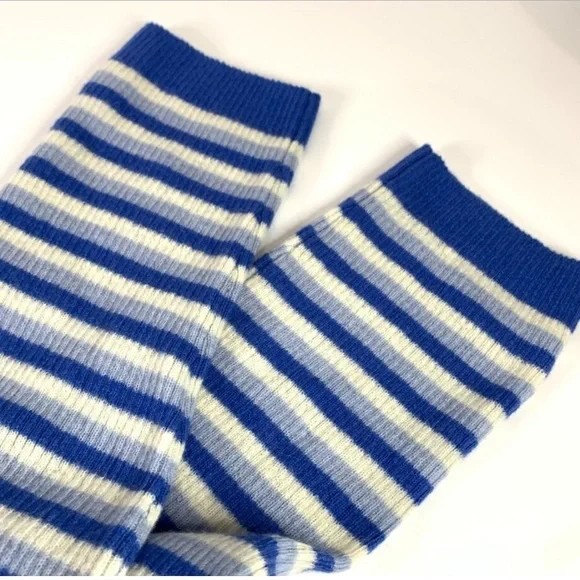 Blue and White Striped Men's Sweater - Picture 6 of 7